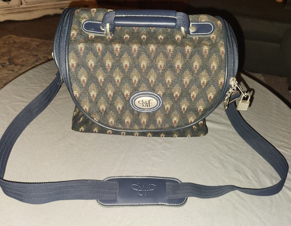 Vintage DVF Diane von Furstenberg Tapestry Travel Case Cosmetic Bag Overnighter